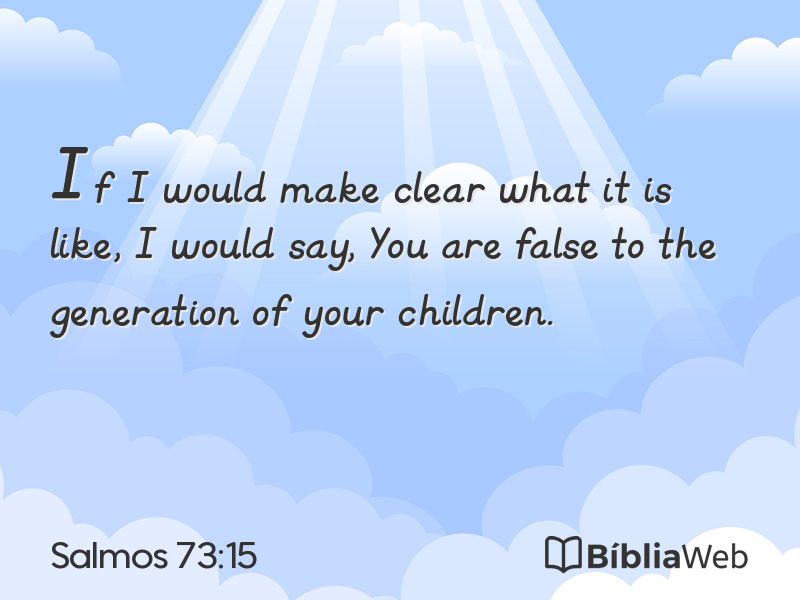 Salmos 73:15 em imagem para compartilhar