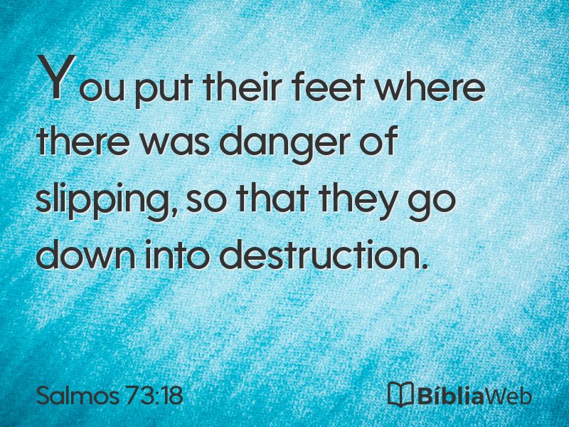 Salmos 73:18 em imagem para compartilhar