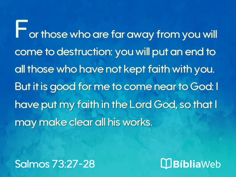Salmos 73:27-28 em imagem para compartilhar