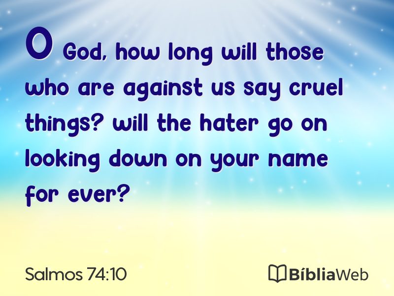 Salmos 74:10 em imagem para compartilhar
