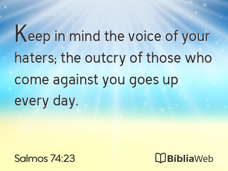 Salmos 74:23 em imagem para compartilhar
