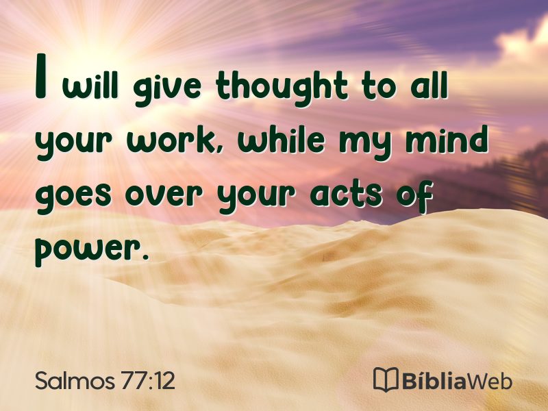 Salmos 77:12 em imagem para compartilhar