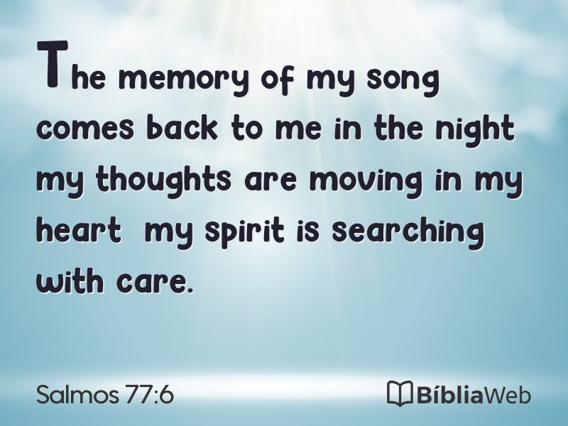 Salmos 77:6 em imagem para compartilhar