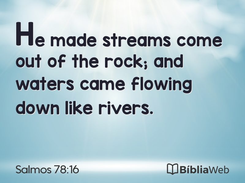 Salmos 78:16 em imagem para compartilhar