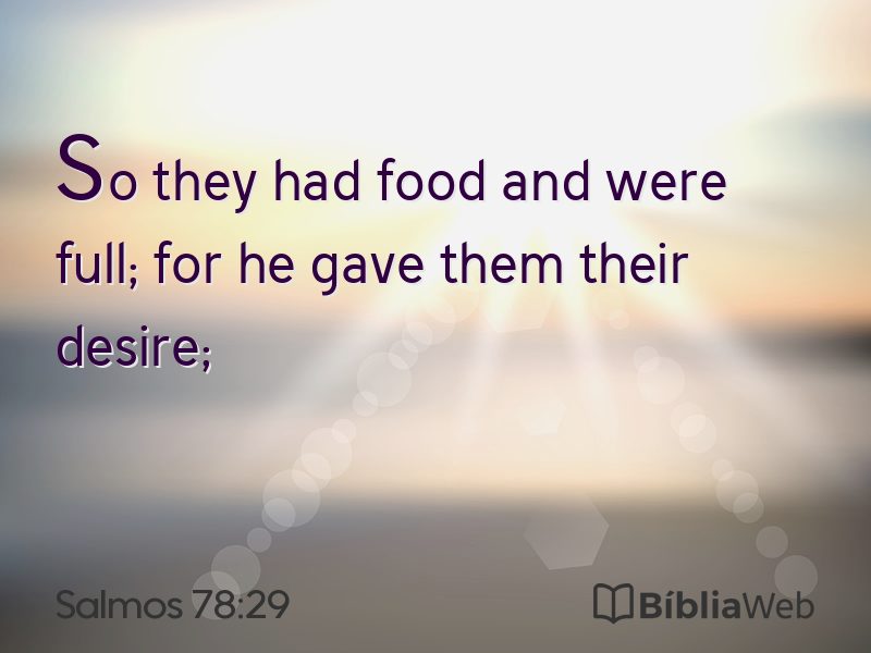 Salmos 78:29 em imagem para compartilhar