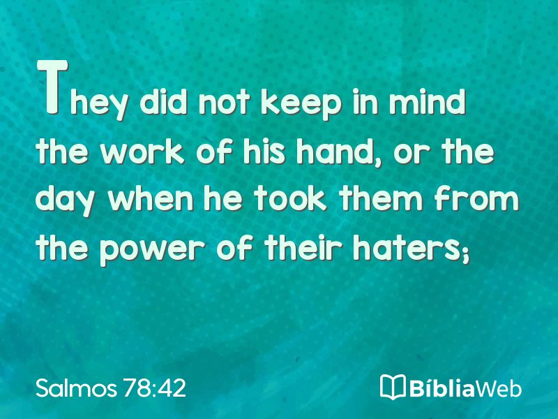 Salmos 78:42 em imagem para compartilhar