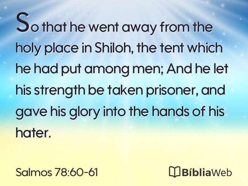 Salmos 78:60-61 em imagem para compartilhar