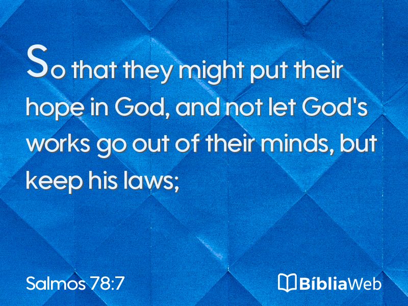 Salmos 78:7 em imagem para compartilhar