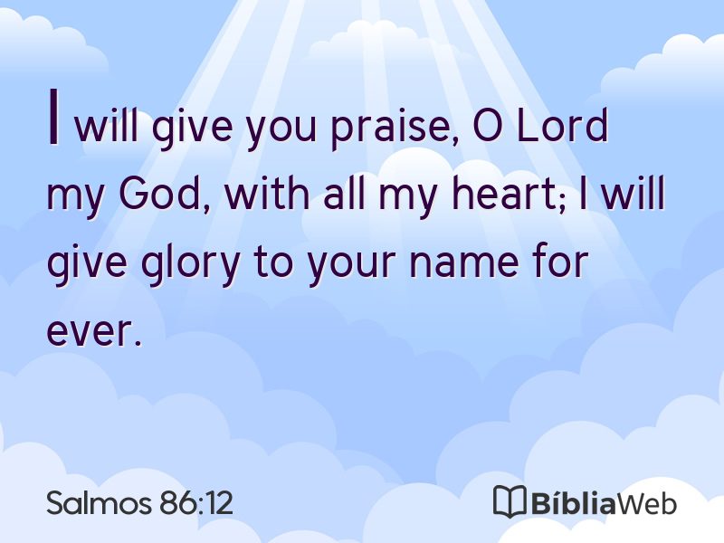 Salmos 86:12 em imagem para compartilhar
