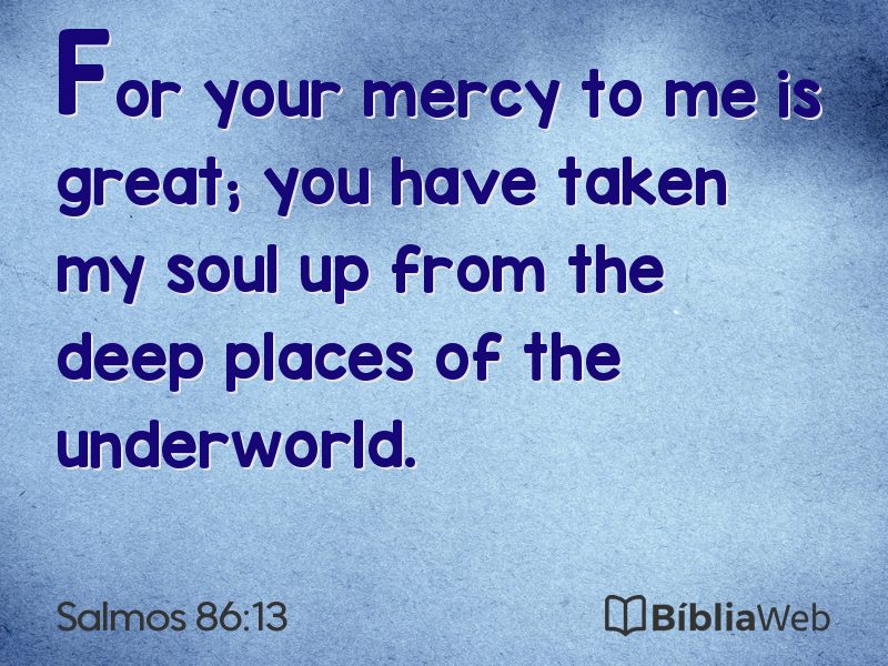 Salmos 86:13 em imagem para compartilhar