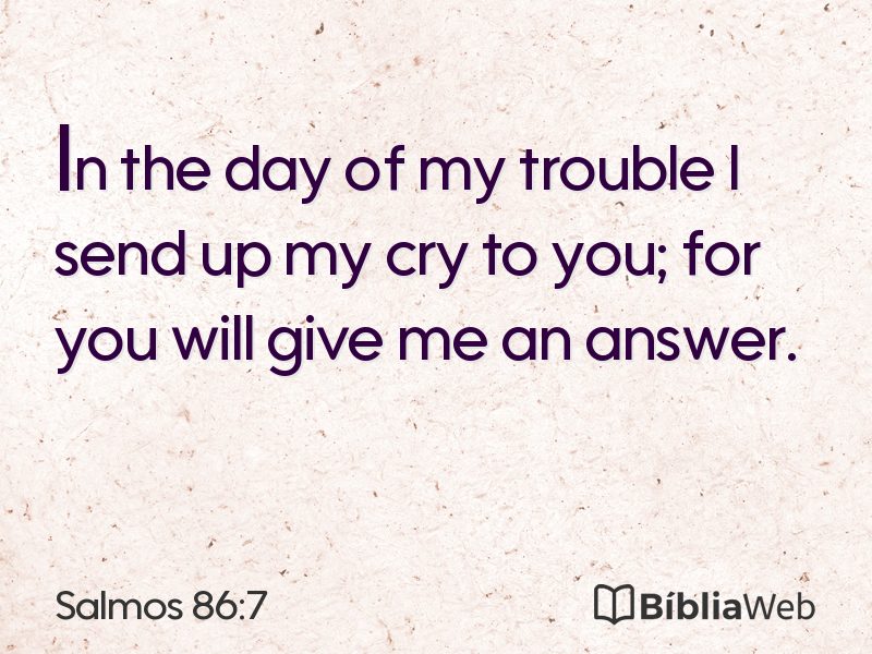 Salmos 86:7 em imagem para compartilhar