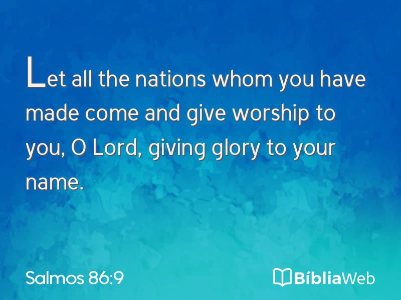 Salmos 86:9 em imagem para compartilhar