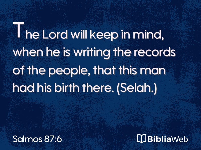 Salmos 87:6 em imagem para compartilhar