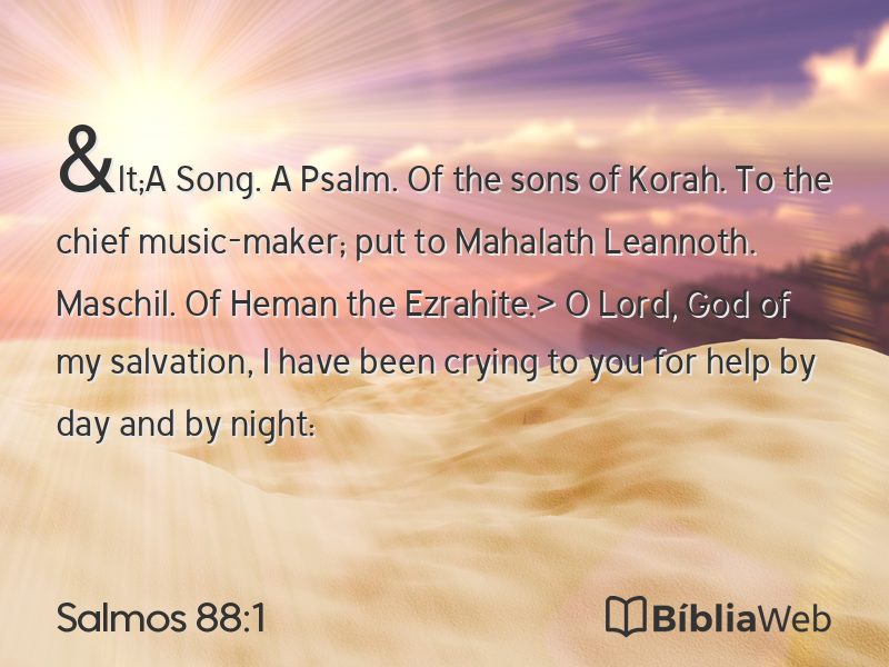 Salmos 88:1 em imagem para compartilhar