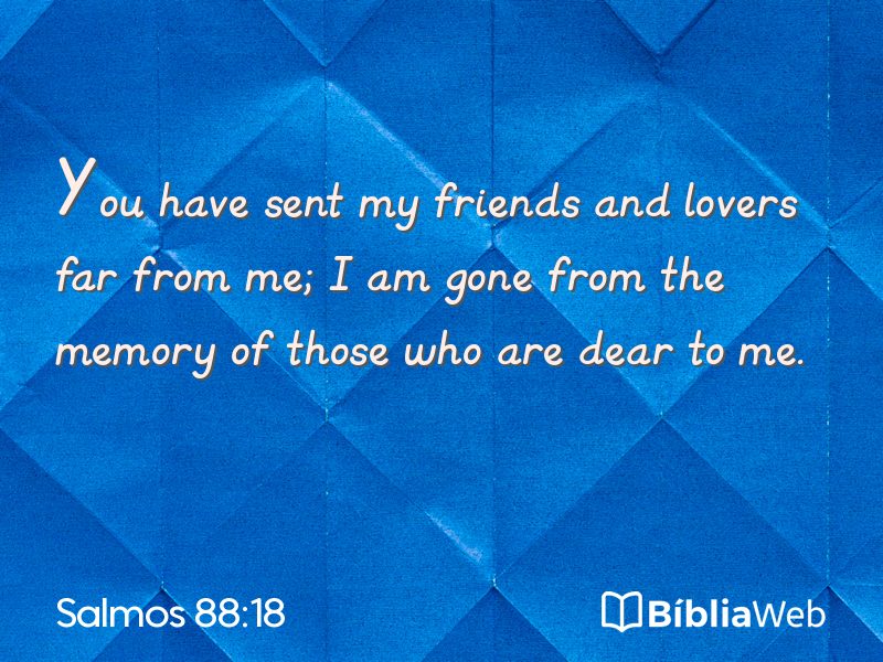 Salmos 88:18 em imagem para compartilhar