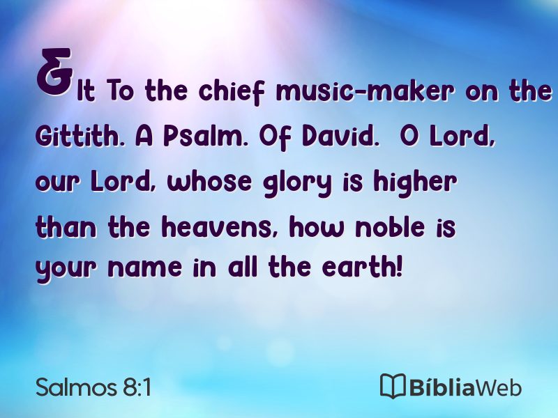 Salmos 8:1 em imagem para compartilhar