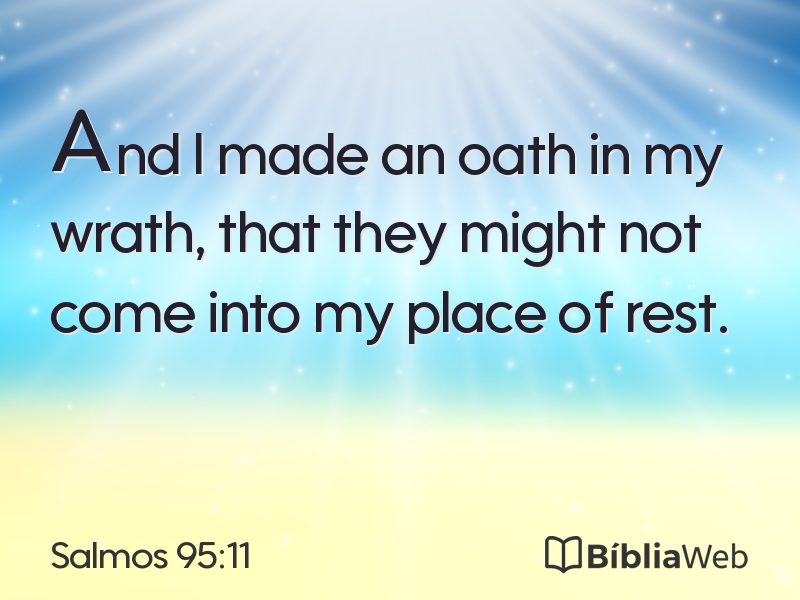 Salmos 95:11 em imagem para compartilhar