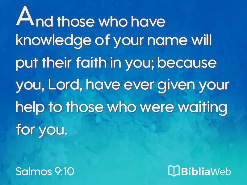 Salmos 9:10 em imagem para compartilhar