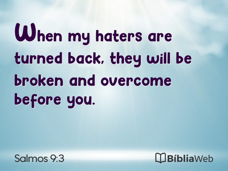 Salmos 9:3 em imagem para compartilhar