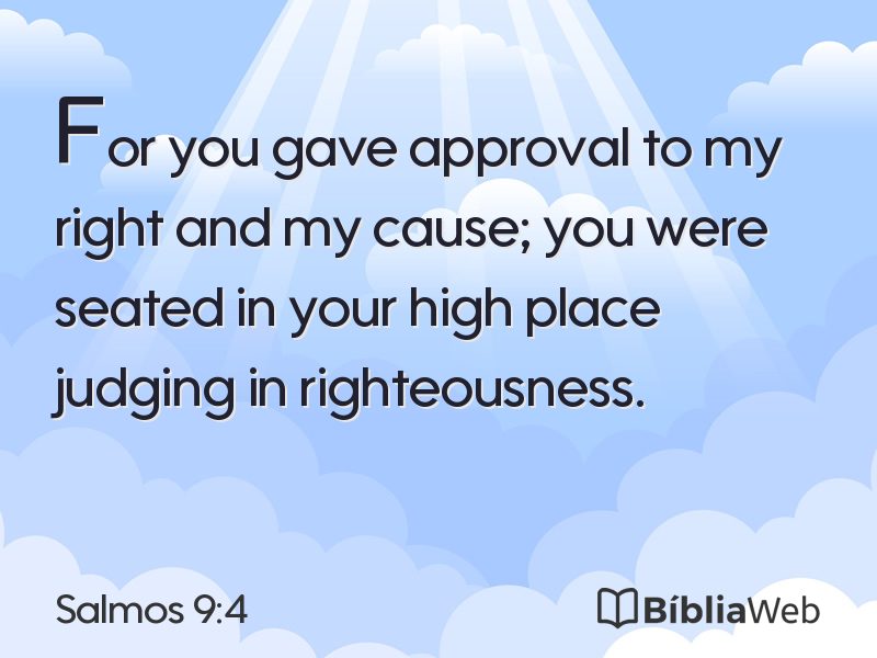 Salmos 9:4 em imagem para compartilhar