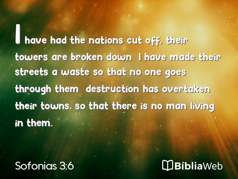 Sofonias 3:6 em imagem para compartilhar