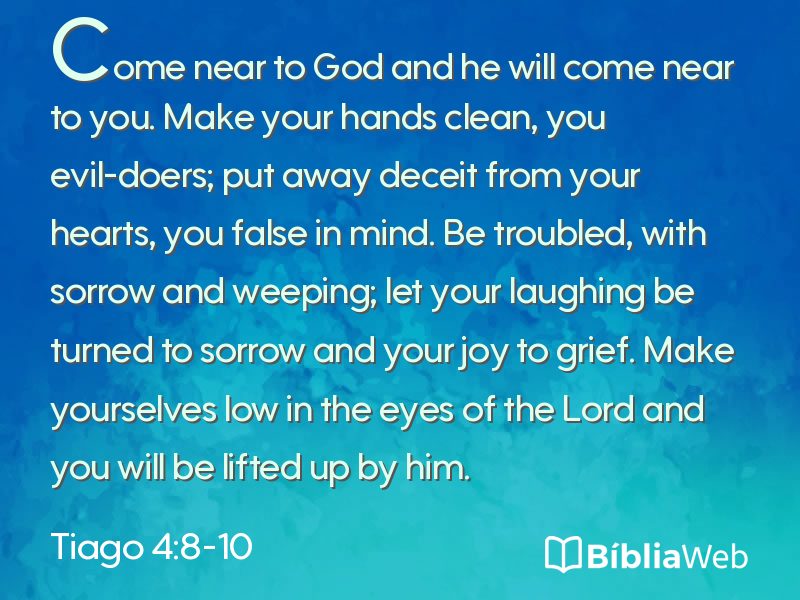 Tiago 4:8-10 em imagem para compartilhar