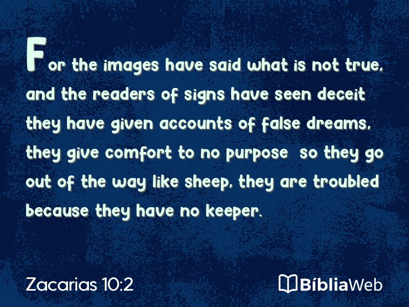 Zacarias 10:2 em imagem para compartilhar