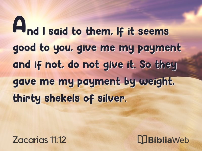 Zacarias 11:12 em imagem para compartilhar