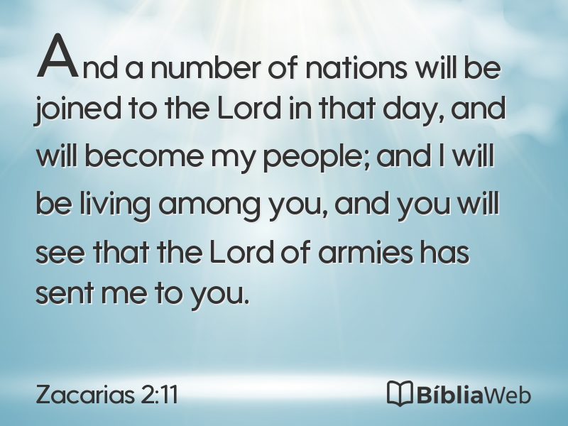 Zacarias 2:11 em imagem para compartilhar
