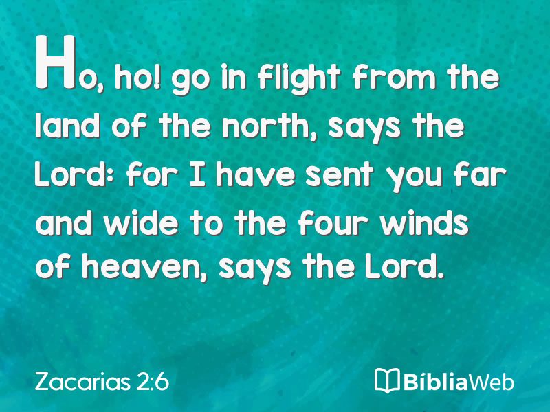Zacarias 2:6 em imagem para compartilhar