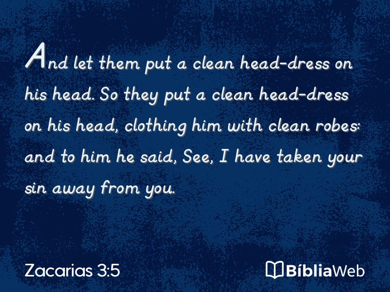 Zacarias 3:5 em imagem para compartilhar