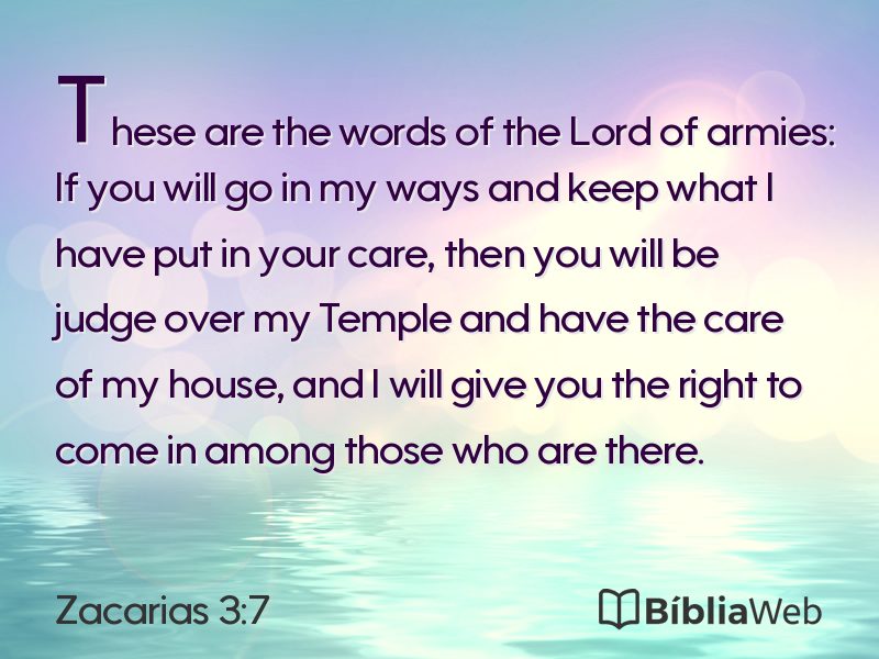 Zacarias 3:7 em imagem para compartilhar