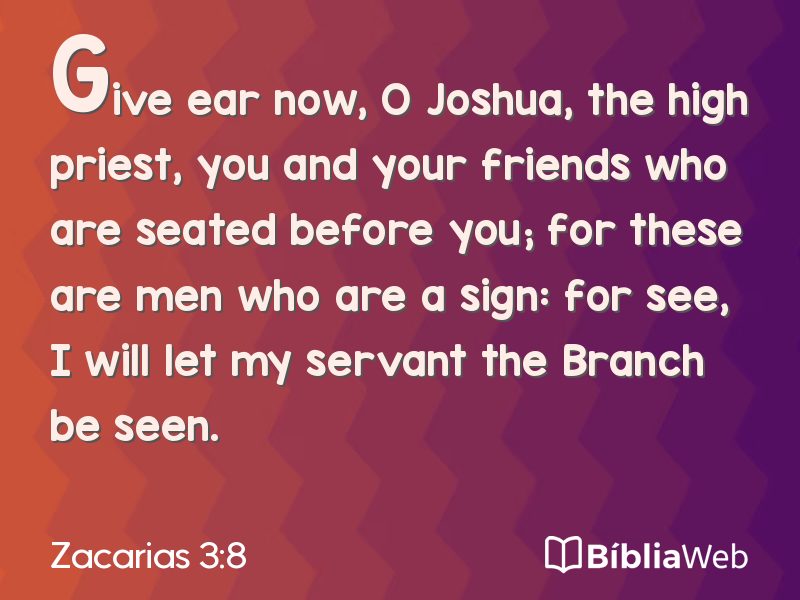 Zacarias 3:8 em imagem para compartilhar