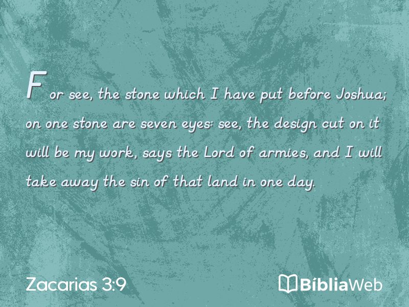 Zacarias 3:9 em imagem para compartilhar