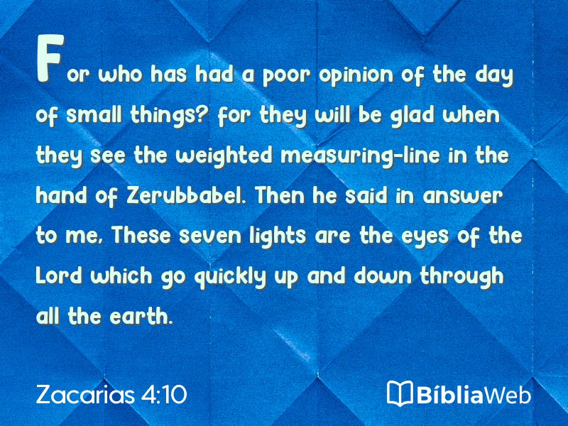 Zacarias 4:10 em imagem para compartilhar