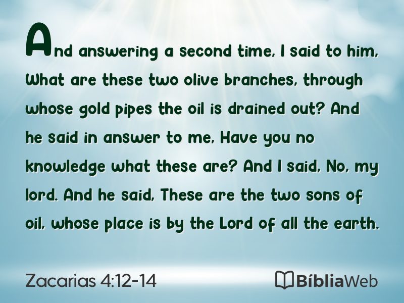Zacarias 4:12-14 em imagem para compartilhar