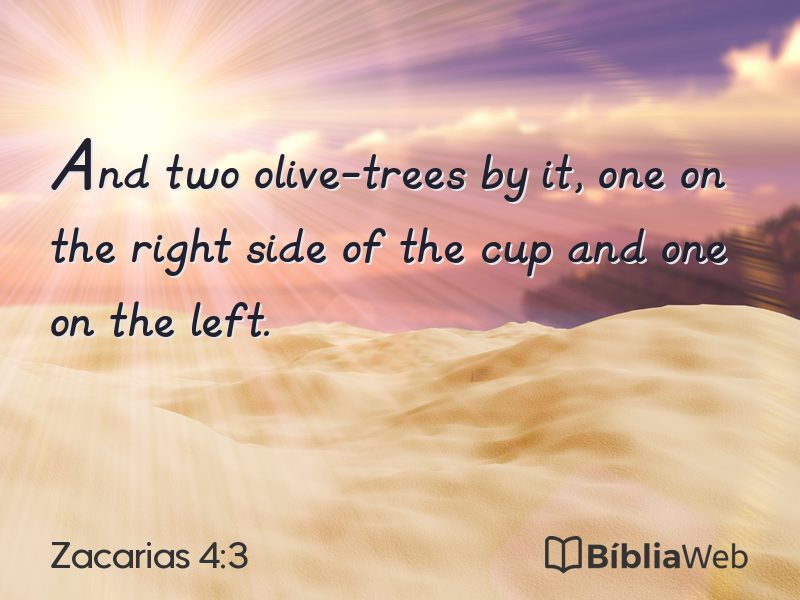 Zacarias 4:3 em imagem para compartilhar