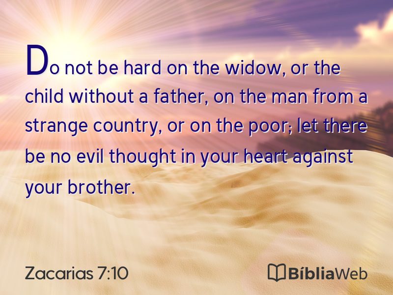 Zacarias 7:10 em imagem para compartilhar