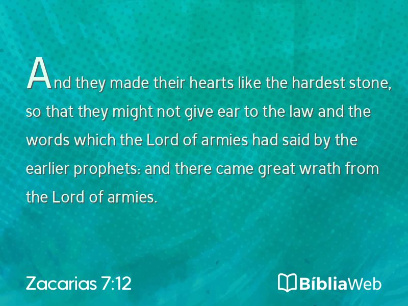 Zacarias 7:12 em imagem para compartilhar