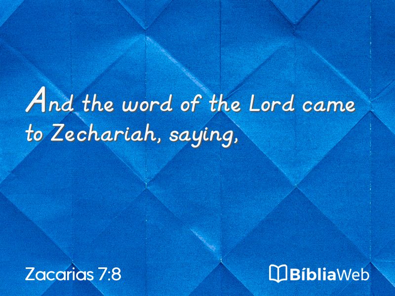 Zacarias 7:8 em imagem para compartilhar