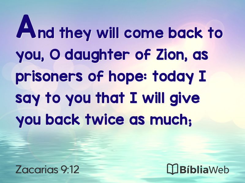 Zacarias 9:12 em imagem para compartilhar