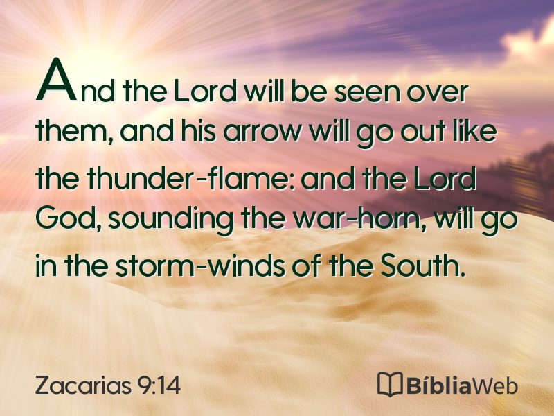 Zacarias 9:14 em imagem para compartilhar