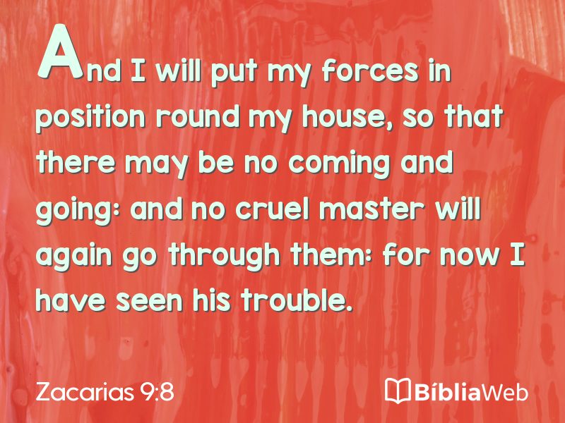 Zacarias 9:8 em imagem para compartilhar