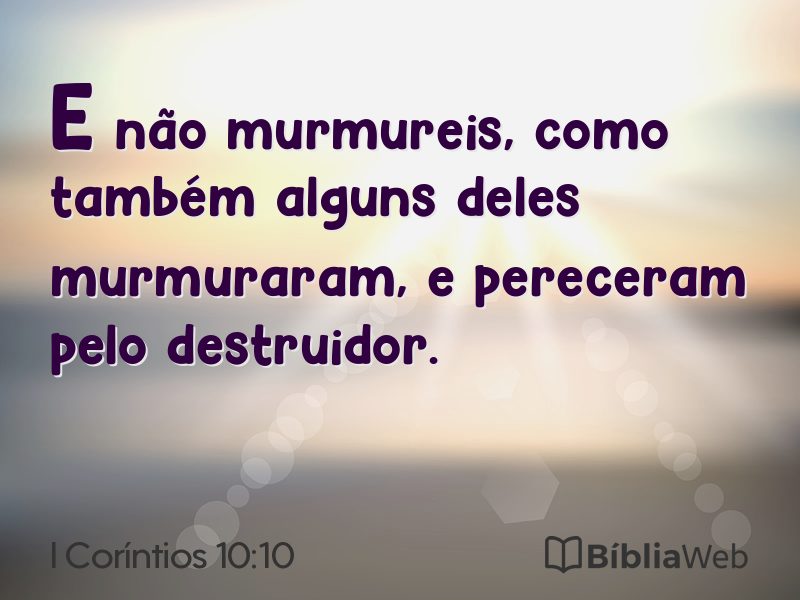 I Coríntios 10:10 em imagem para compartilhar