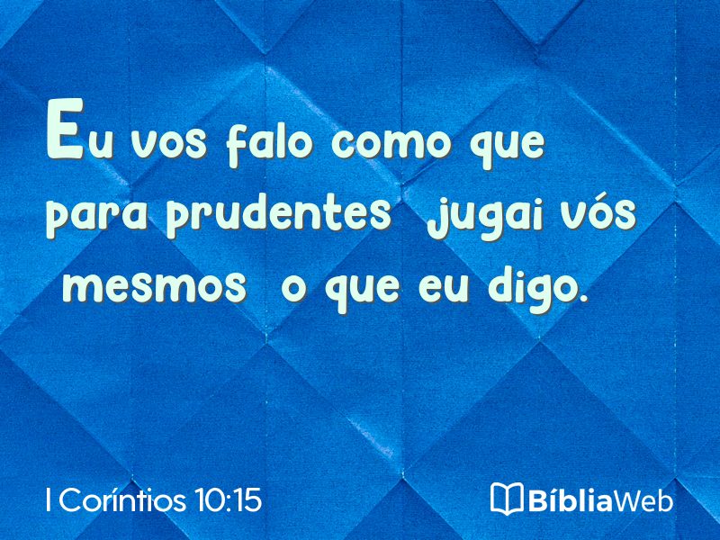 I Coríntios 10:15 em imagem para compartilhar