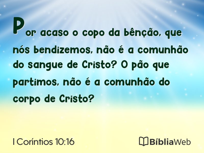 I Coríntios 10:16 em imagem para compartilhar