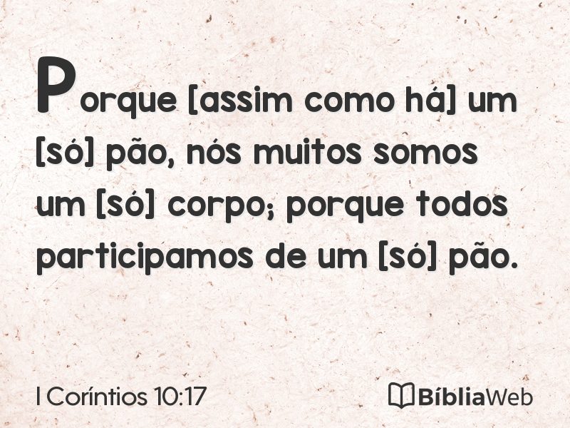 I Coríntios 10:17 em imagem para compartilhar