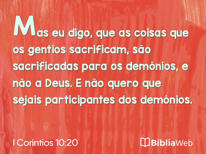 I Coríntios 10:20 em imagem para compartilhar