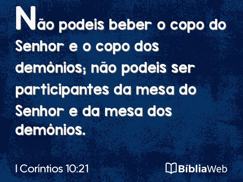 I Coríntios 10:21 em imagem para compartilhar