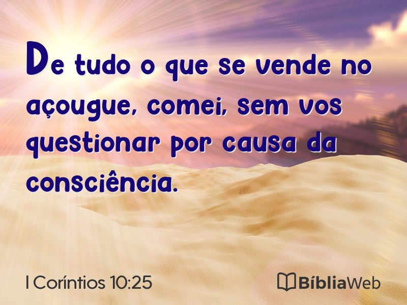 I Coríntios 10:25 em imagem para compartilhar